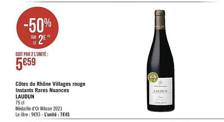 côtes du rhône villages rouge instants rares nuances laudun