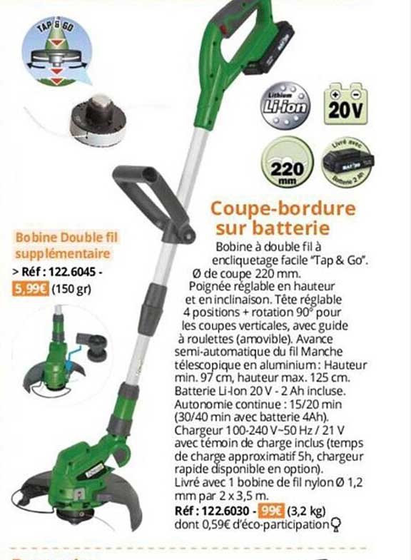 coupe-bordure sur batterie