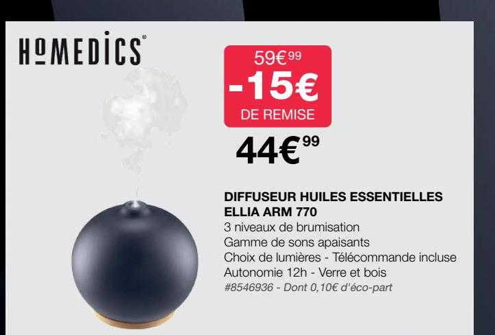 diffuseur huiles essentielles ellia arm 770 homedics