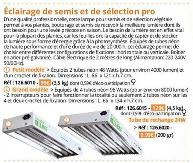 éclairage de semis et de sélection pro