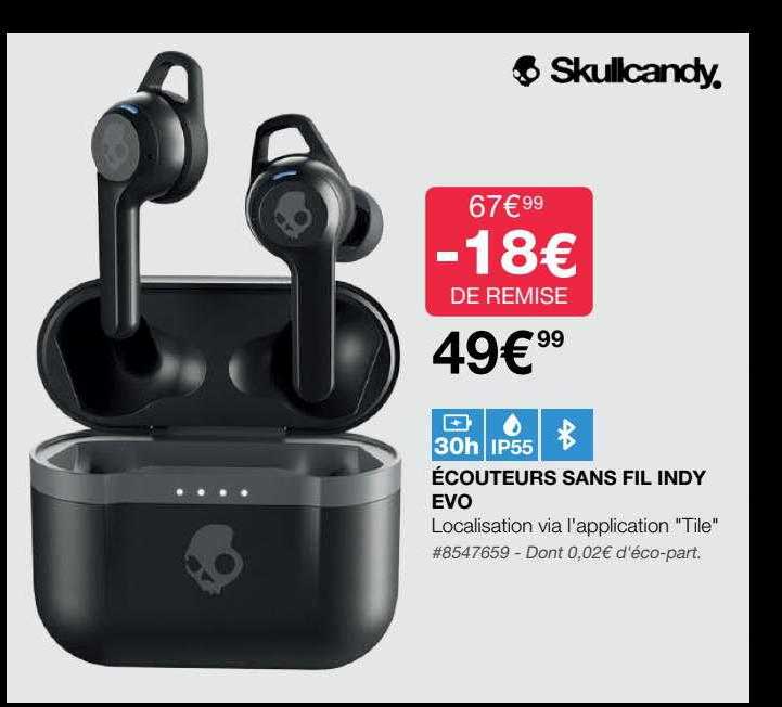 écouteurs sans fil indy evo skullcandy