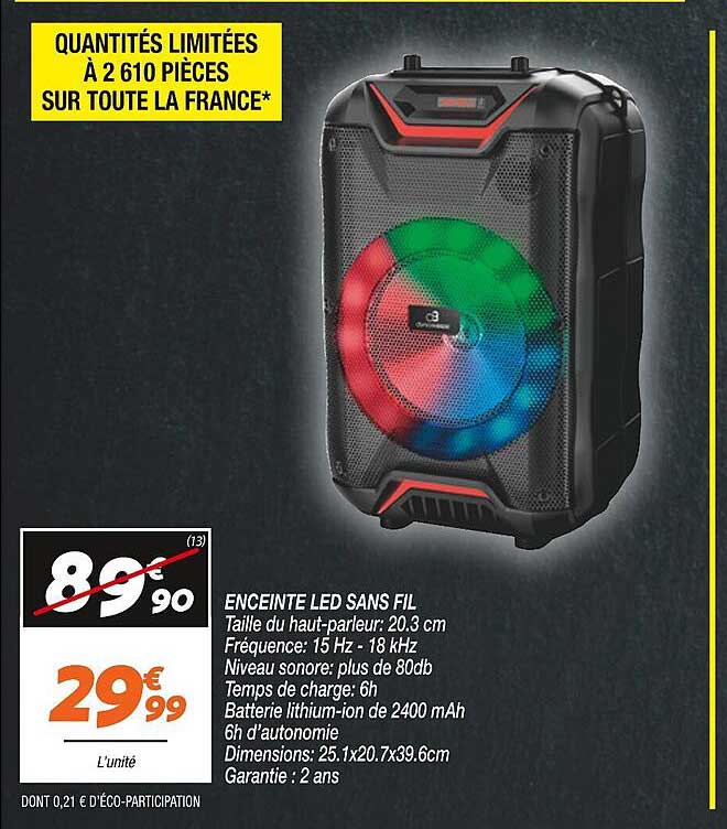 Enceinte Led Sans Fil