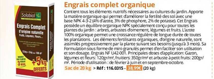 engrais complet organique solabiol