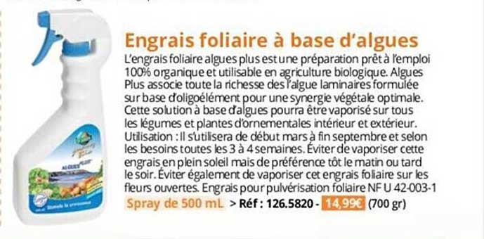 engrais foliaire à base d'algues