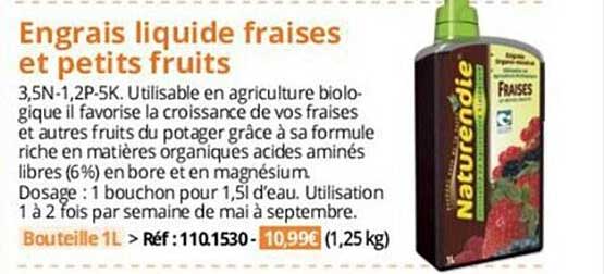 engrais liquide fraises et petites fruits