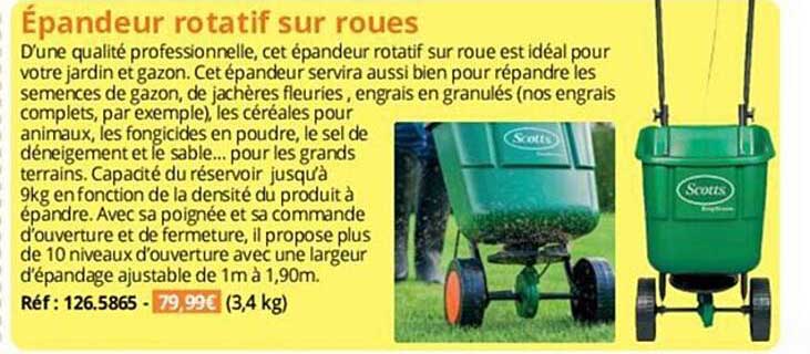 épandeur rotatif sur roues scotts