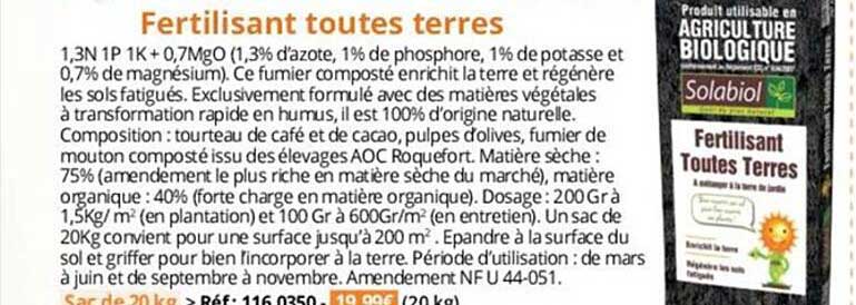 fertilisant toutes terres solabiol