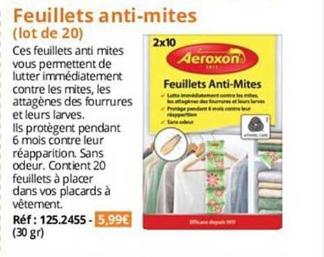 feuillets anti-mites aeroxon