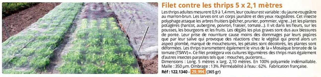 filet contre les thrips 5 x 2,1 mètres