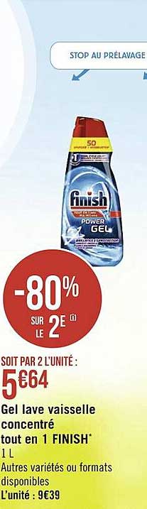 gel lave vaisselle concentré tout en 1 finish