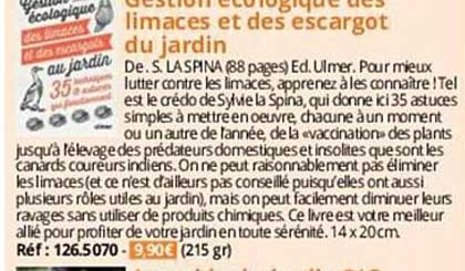 gestion ecologique des limaces et des escargot du jardin