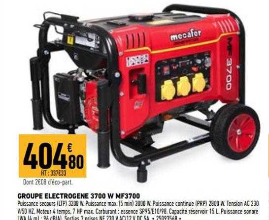 groupe électrogène 3700 w mf3700 mecafer