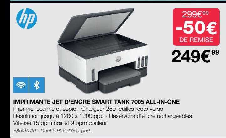 imprimante jet d'encre smart tank 7005 all-in-one hp