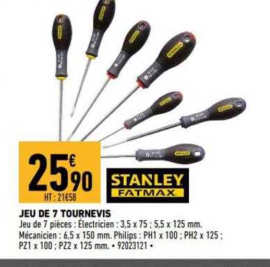 Jeu De 7 Tournevis Stanley Fatmax
