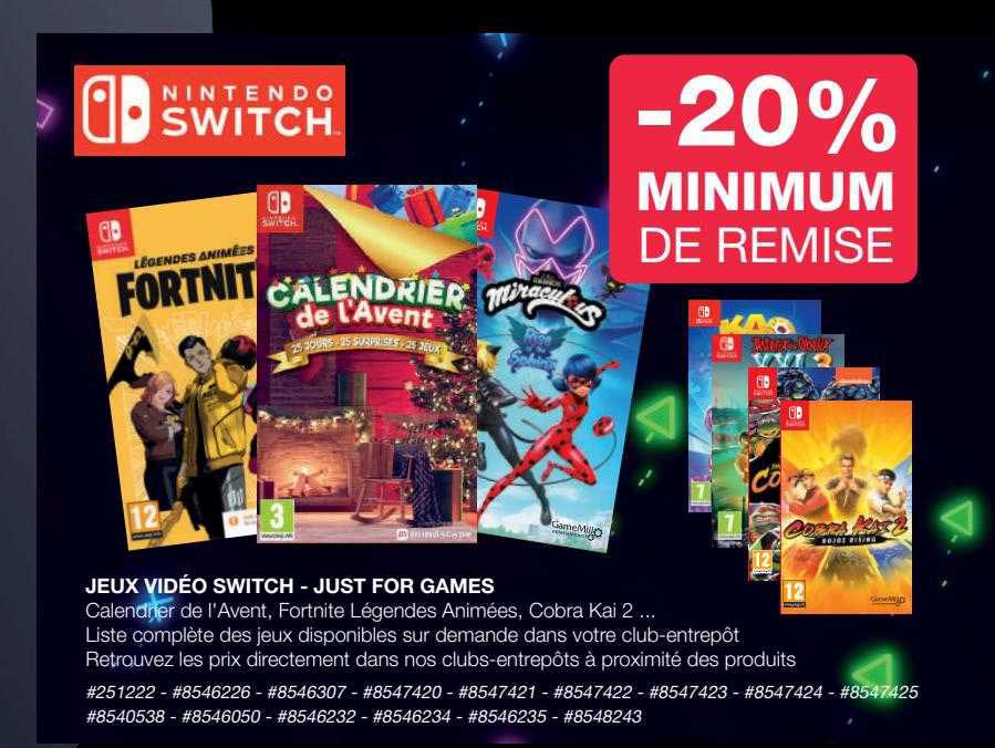 jeux vidéo switch - just for games