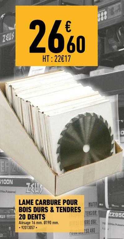 lame carbure pour bois durs & tendres 20 dents