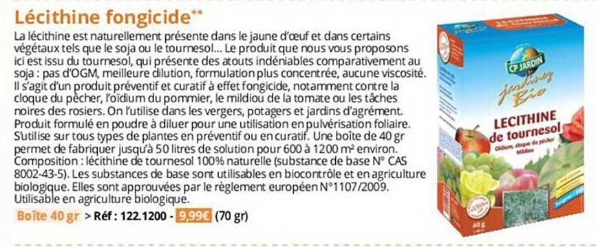 lécithine fongicide cp jardin