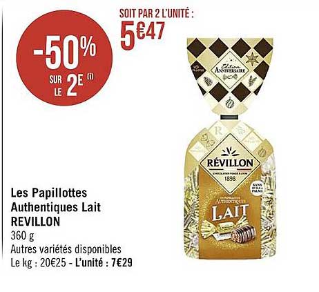 les papillotes authentiques lait révillon