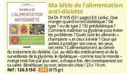 ma bible de l'alimentation anti-diabète