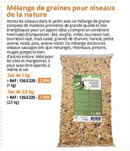 Mélange De Graines Pour Oiseaux De La Nature