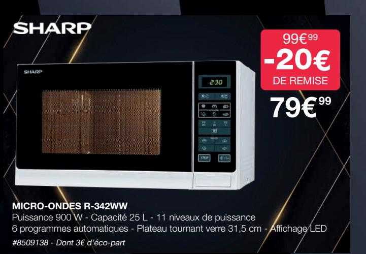 micro-ondes r-342ww sharp