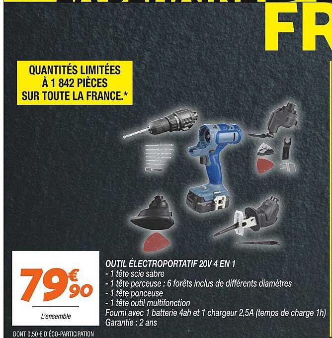outil électroportatif 20v 4 en 1