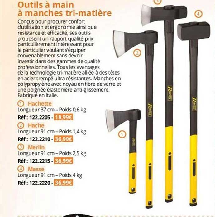 outils à main à manches tri-matière