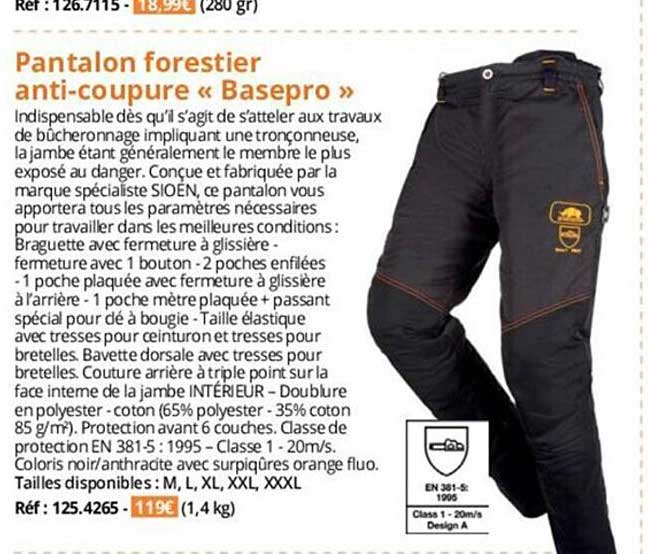 pantalon forestier anti-coupure «basepro»