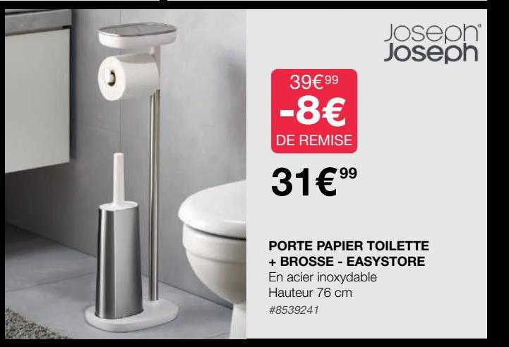 Porte Papier Toilette + Brosse - Easystore Joseph Joseph