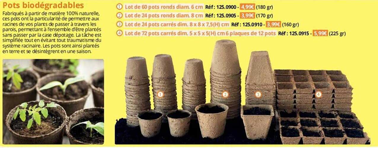 pots biodégradables