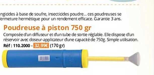 poudreuse à piston 750 gr