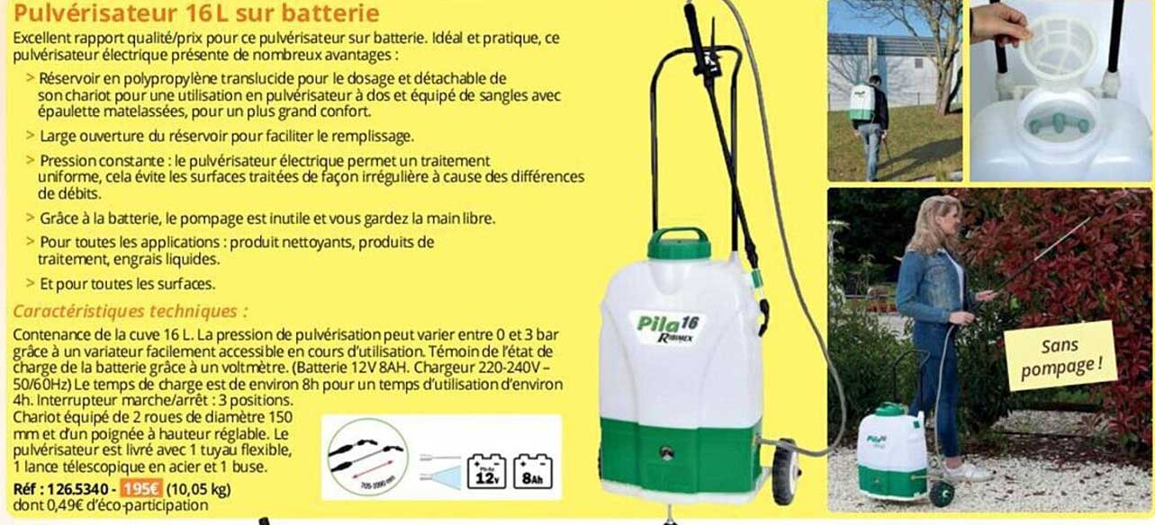 Pulvérisateur 16l Sur Batterie Pila