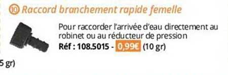 raccord branchement rapide femelle