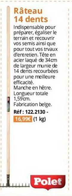 râteau 14 dents polet