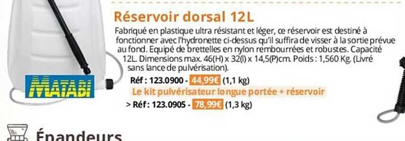 Réservoir Dorsal 12l Matabi