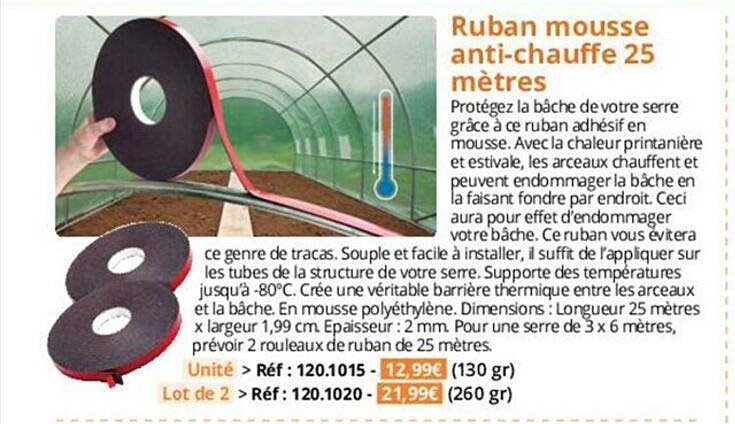 ruban mousse anti-chauffe 25 mètres
