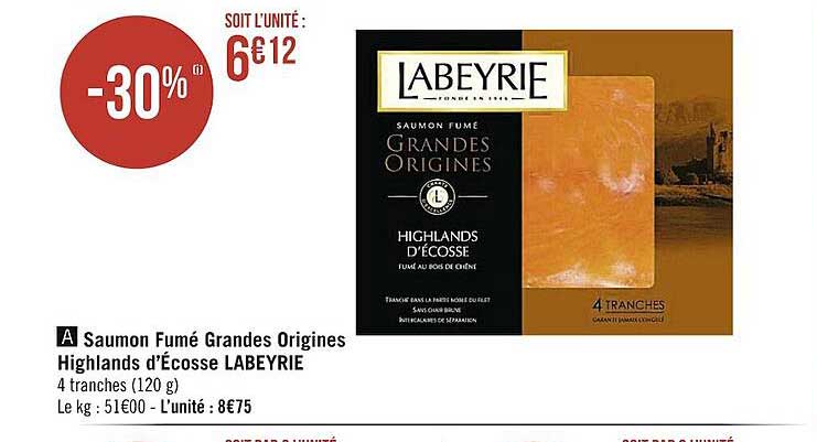saumon fumé grandes origines highlands d'écosse labeyrie