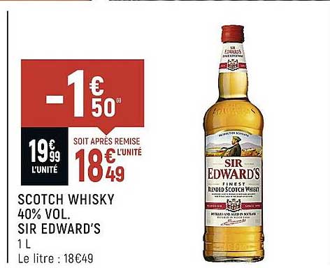 scotch whisky 40% vol. sir edward's