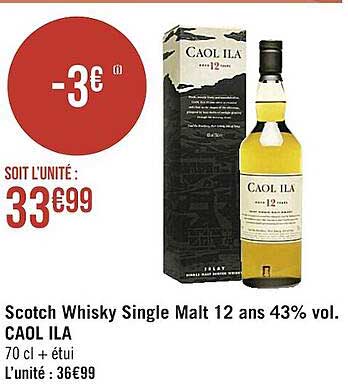 scotch whisky single malt 12 ans 43% vol. caol ila