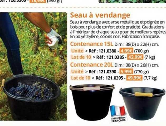 seau à vendanges