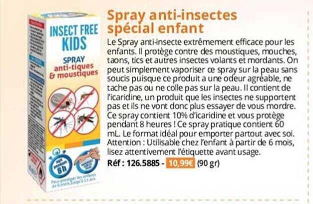 spray anti-insectes spécial enfant