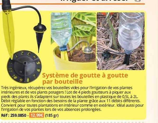 système de goutte à goutte par bouteille