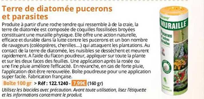 terre de diatomée pucerons et parasites muraille
