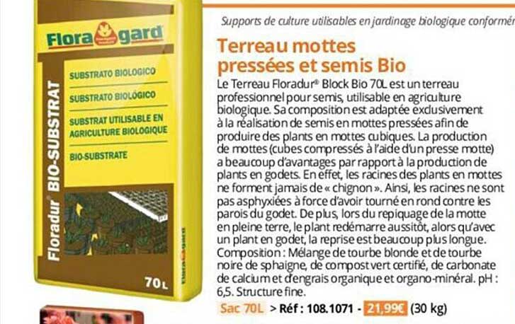 terreau mottes pressées et semis bio flora gard