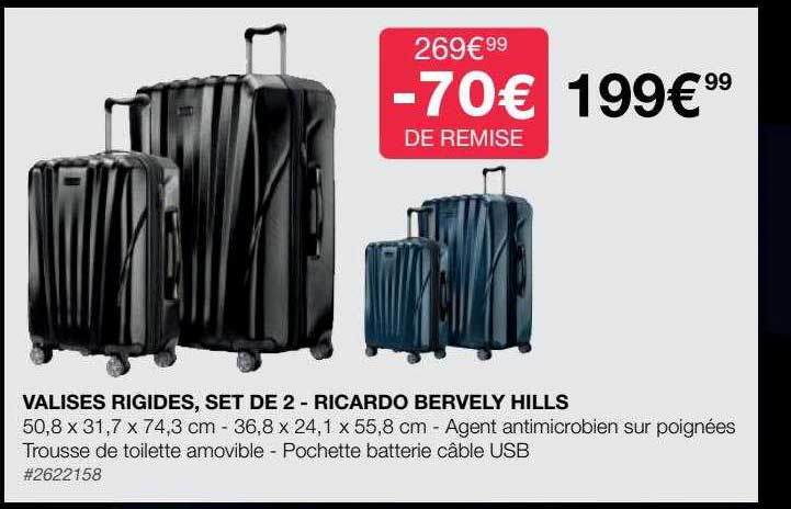 valises rigides, set de 2 - ricardo bervely hills