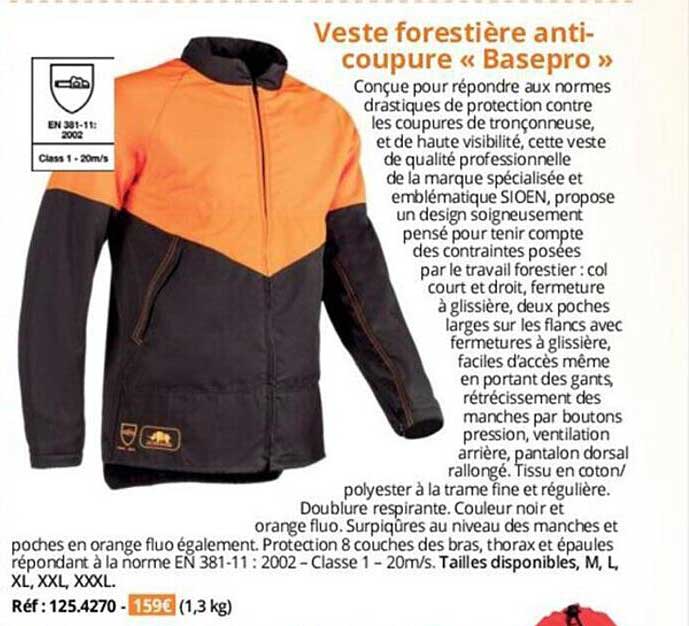 veste forestière anti-coupure «basepro»