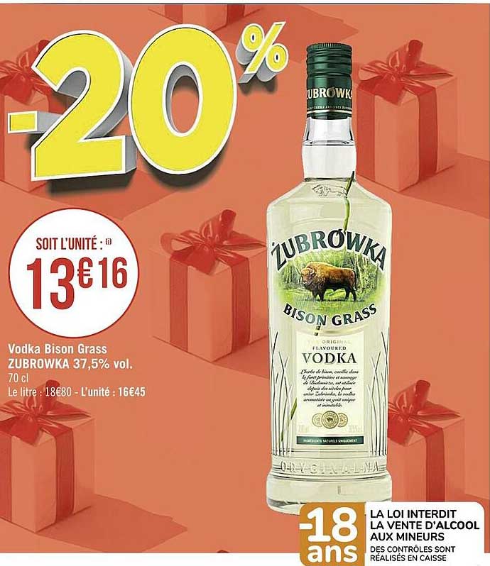 vodka bison grass zubrowka 37,5% vol.