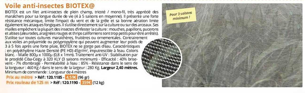 voile anti-insectes biotex