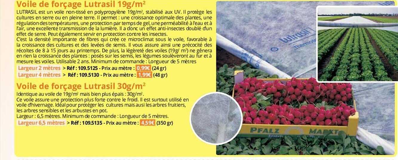 voile de forçage lutrasil 19 g-m², voile de forçage lutrasil 30 g-m²