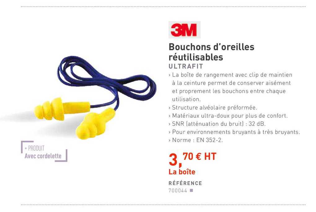 bouchons d'oreilles réutilisables 3m